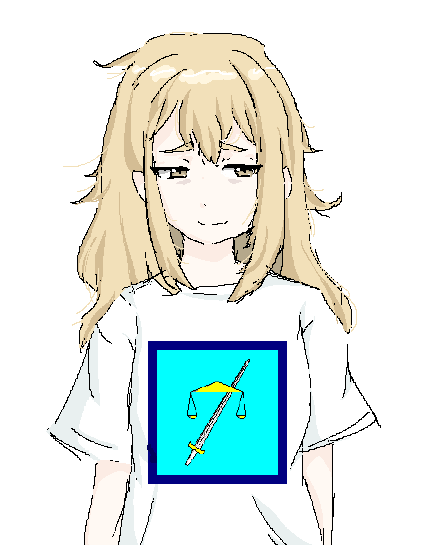 bags_under_eyes, blonde_hair, koujiro_frau, kuurikona, messy_hair, robotics;notes, robotics;notes_dash, science_adventure, shirt, smug, t-shirt, templeos, thick_eyebrows