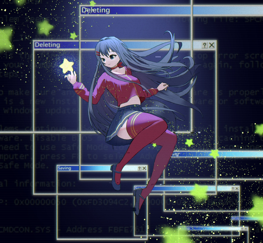 1girl, blue_eyes, highres, kind_mita_(miside), loadhe, long_hair, miside, mita_(miside)
