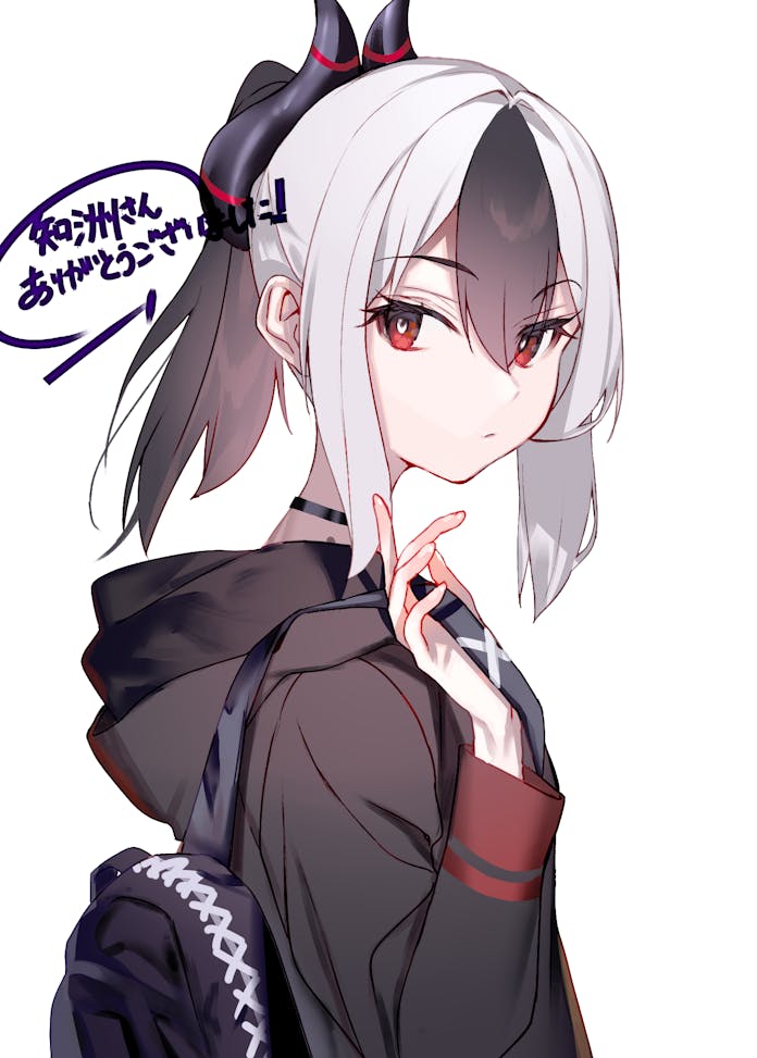 1girl, backpack, bag, black_choker, black_hair, black_jacket, blue_archive, chinese_commentary