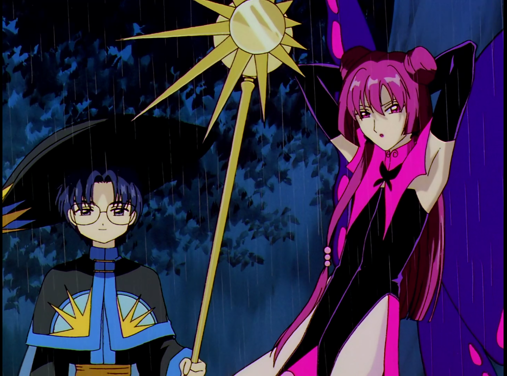 blue_hair, cardcaptor, clow_reed, elbow_gloves, eriol_hiragazawa, pink_hair, ruby_moon, sakura
