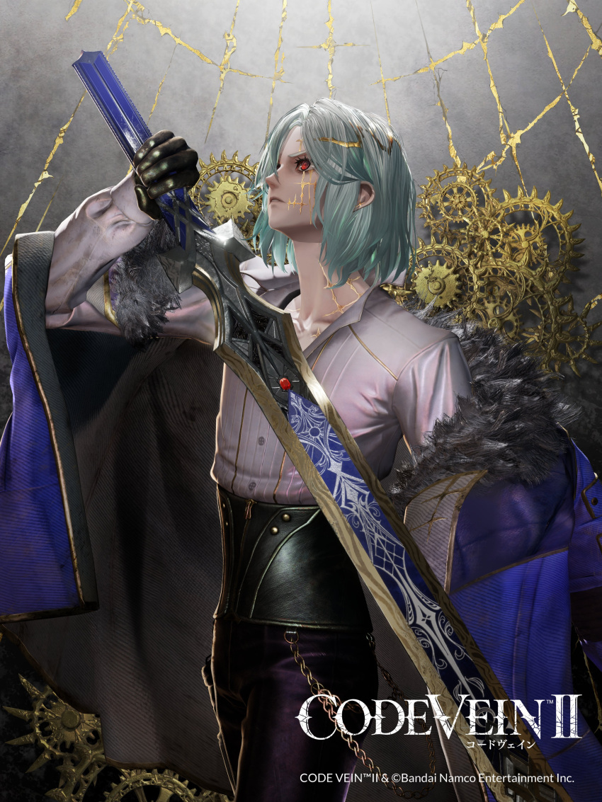 1boy, 3d, absurdres, coat, code_vein, code_vein_ii, collared_shirt, commentary_request
