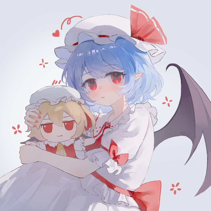 1girl, absurdres, bat_wings, bow, censored, character_doll, doll, frilled_hat