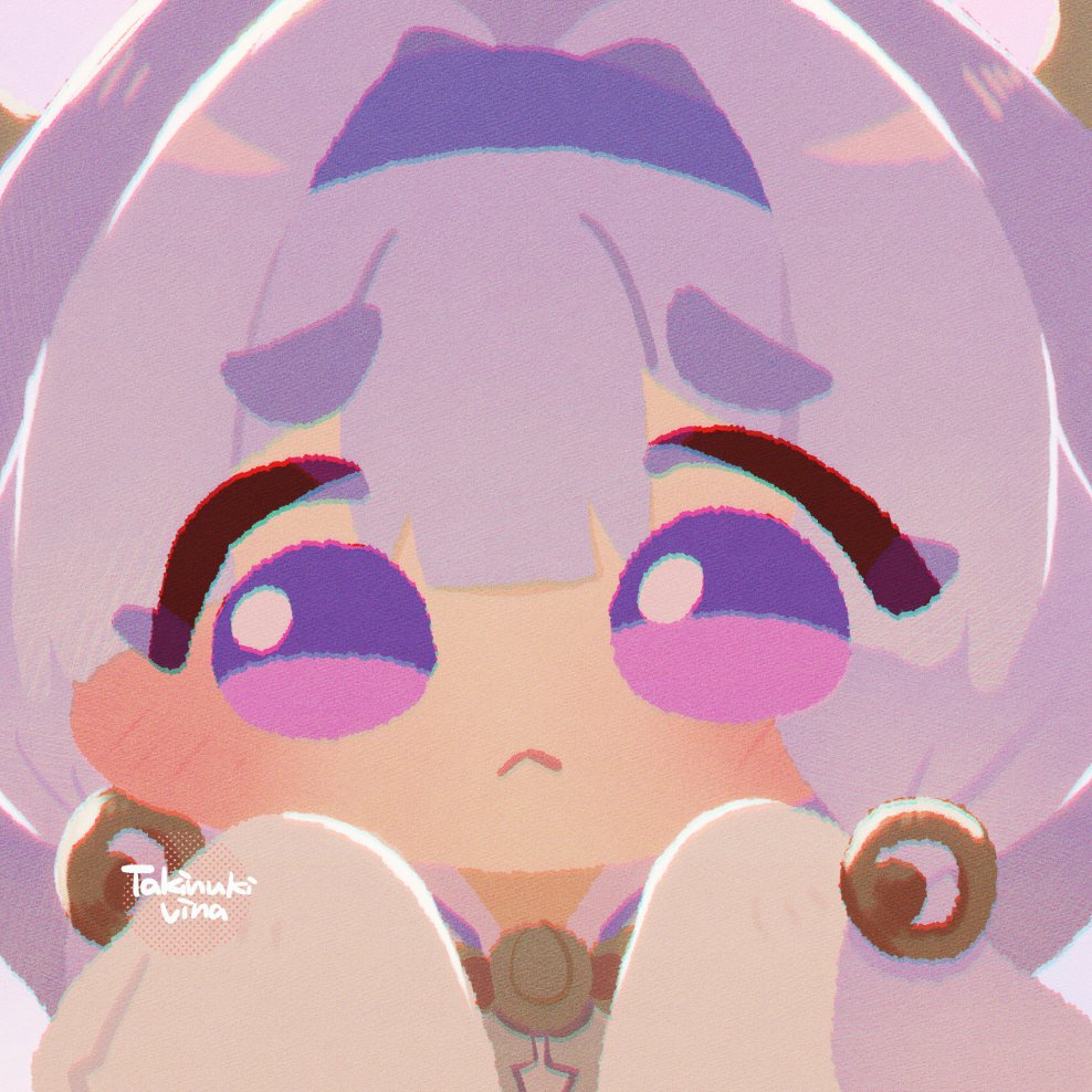 1girl, :<, blush, chibi, commentary_request, furrowed_brow, hairband, hands_up
