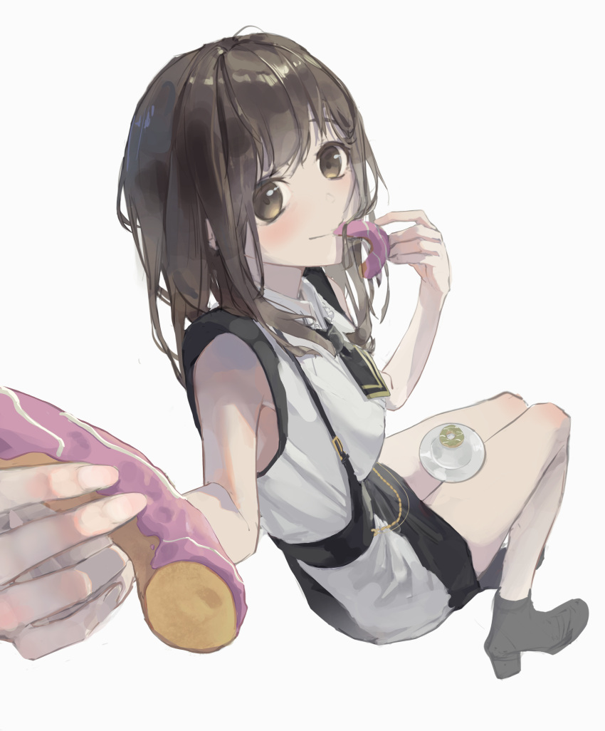 1girl, absurdres, bang_dream!, bang_dream!_it's_mygo!!!!!, black_corset, black_necktie, brown_eyes, brown_hair