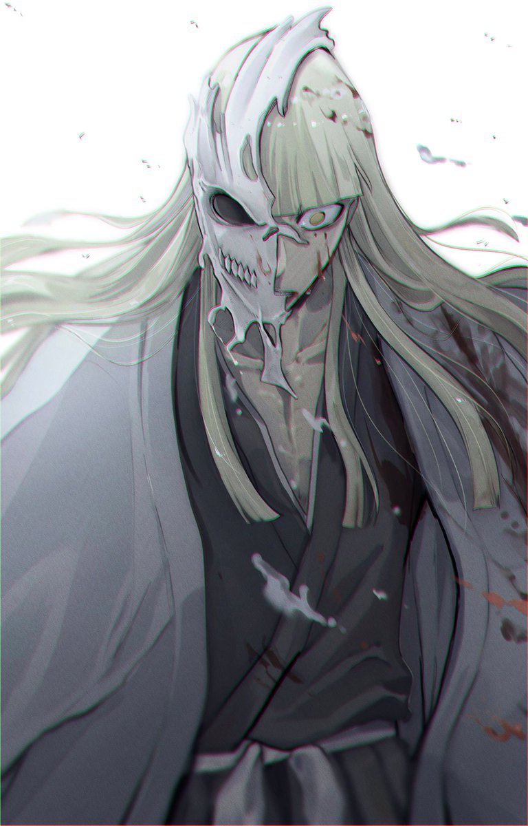 1boy, bleach, blonde_hair, blunt_bangs, blunt_ends, collarbone, commentary_request, haori