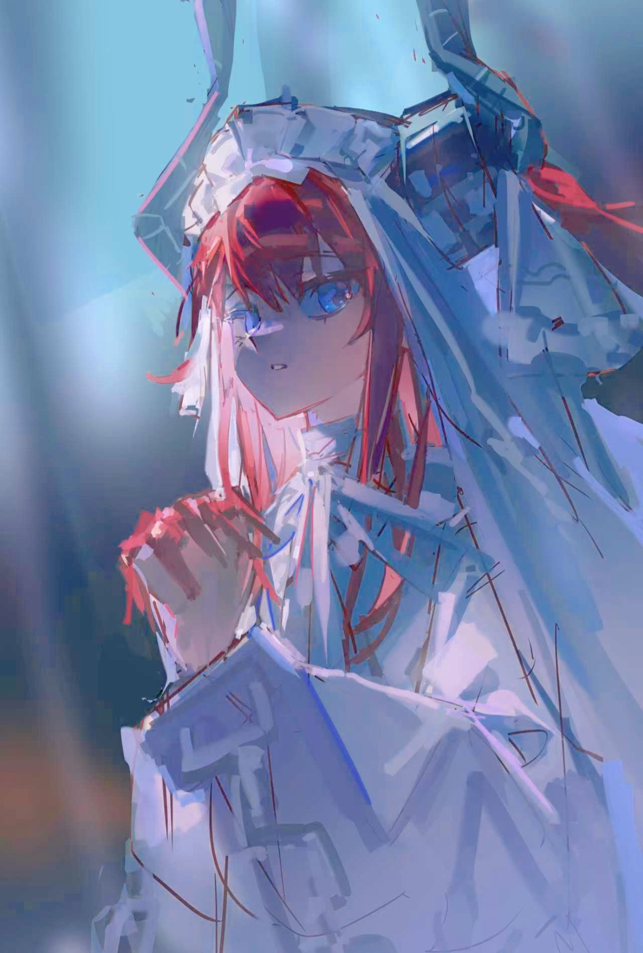 1girl, blue_eyes, colored_extremities, dragon_girl, dragon_horns, elizabeth_bathory_(avenger)_(fate), fate/grand_order, fate_(series)