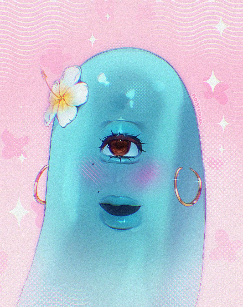 aegyo_sal, alternate_design, artist_name, b.o.b._(monsters_vs._aliens), bald, blue_skin, brown_eyes, chromatic_aberration