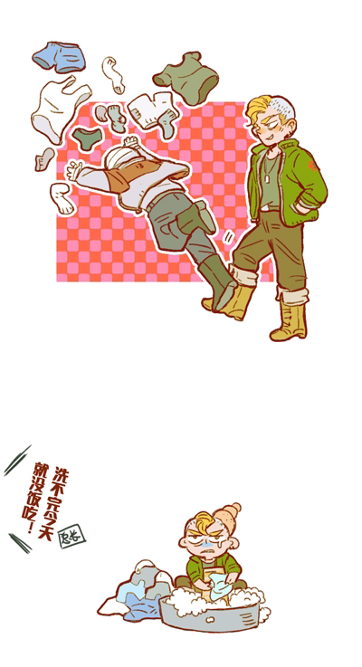2boys, 621_(armored_core_vi), armored_core, armored_core_vi:_fires_of_rubicon, bandaged_head, bandages, black_boots, blonde_hair
