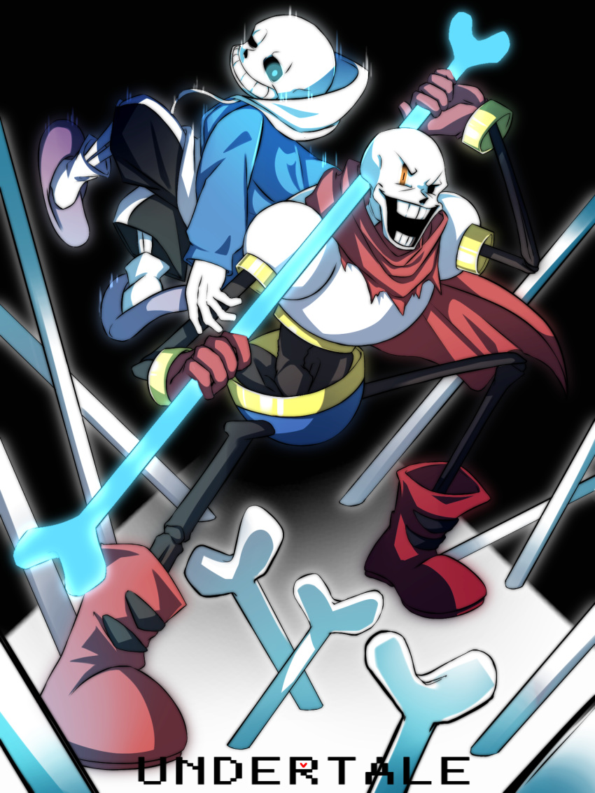 2021, 2boys, 2d, armor, back-to-back, black_background, black_shorts, blue_eyes