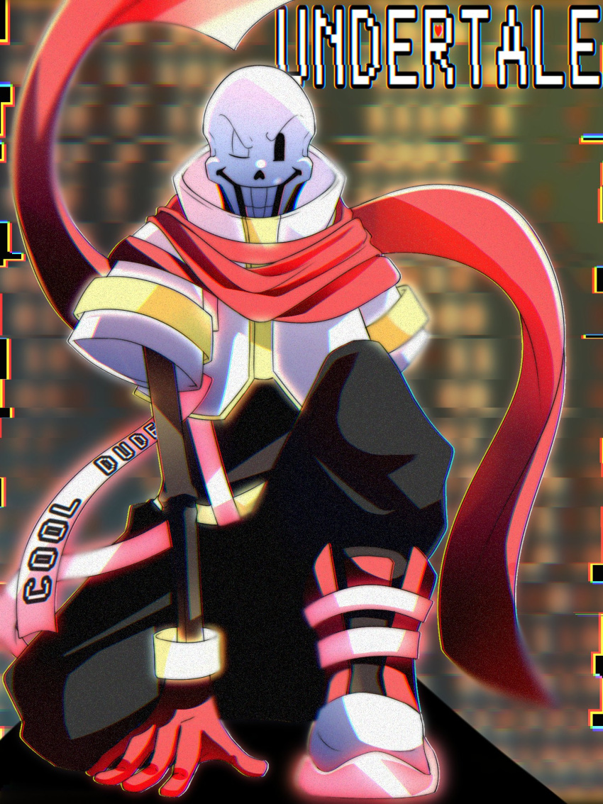 1boy, 2021, 2d, abstract_background, alternate_costume, arm_support, armor, aura