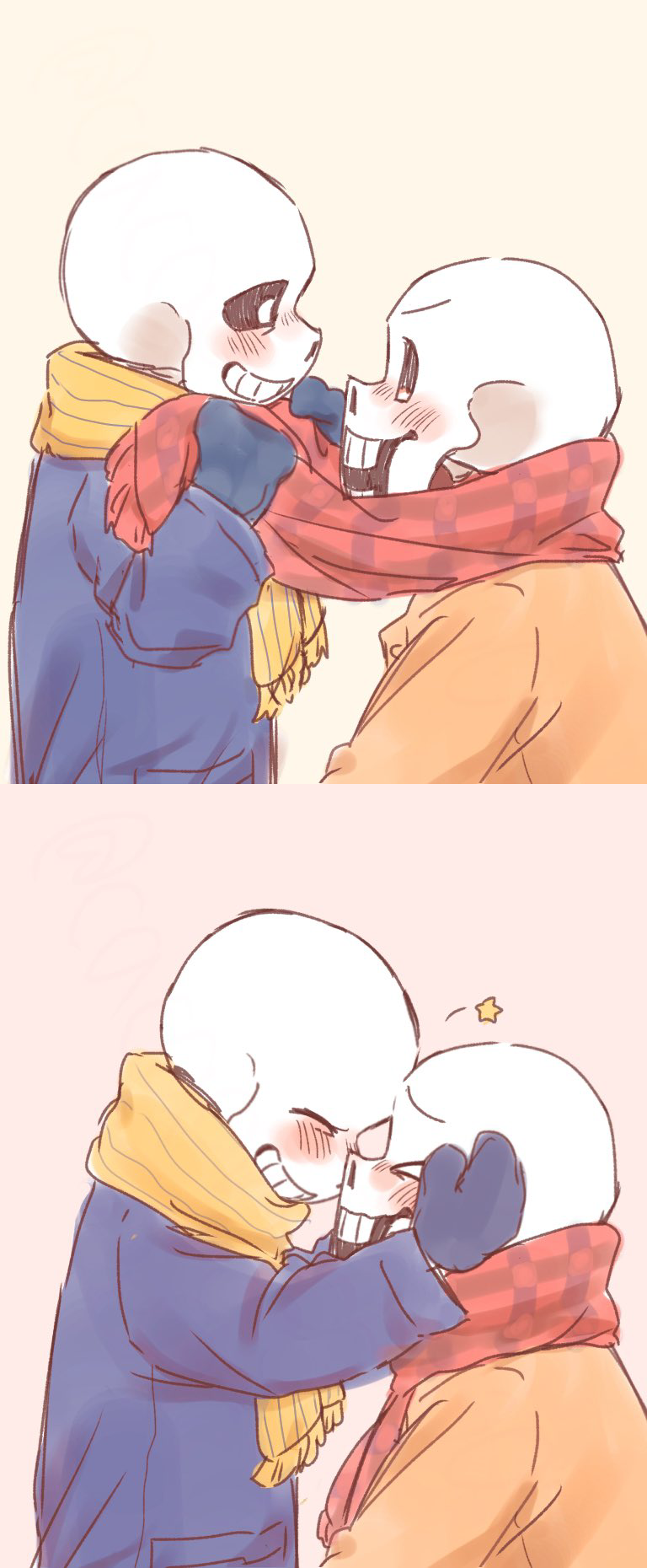>_<, 2024, 2boys, 2d, alternate_costume, blue_coat, blue_gloves, brothers