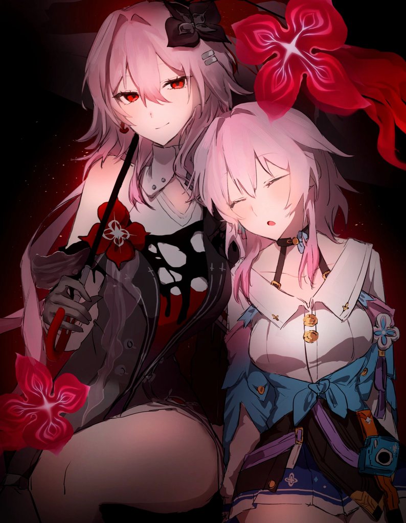 2girls, bra_strap, breasts, buttons, camera, choker, closed_eyes, commentary