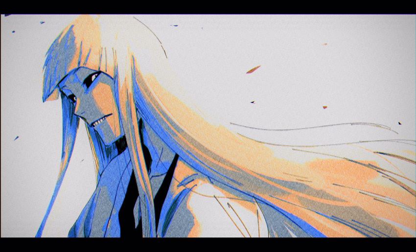 1boy, black_sclera, bleach, blonde_hair, blunt_bangs, colored_sclera, highres, hirako_shinji