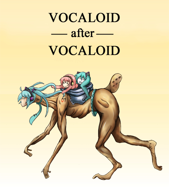 closed_eyes, creature, crossover, eyes_closed, hatsune_miku, kus, man_after_man, megurine_luka