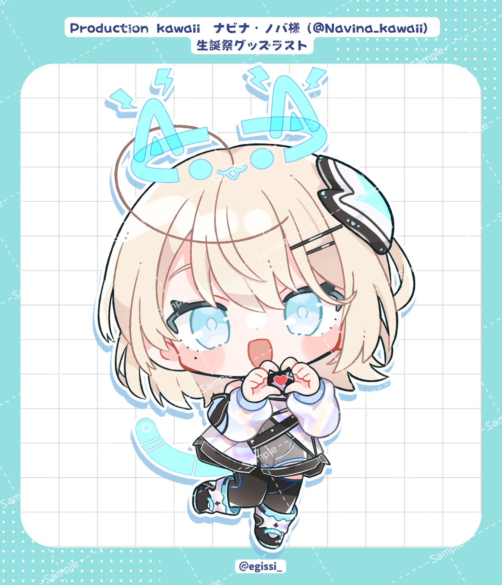 1girl, :d, black_shoes, black_thighhighs, blonde_hair, blue_border, blue_eyes, blue_halo