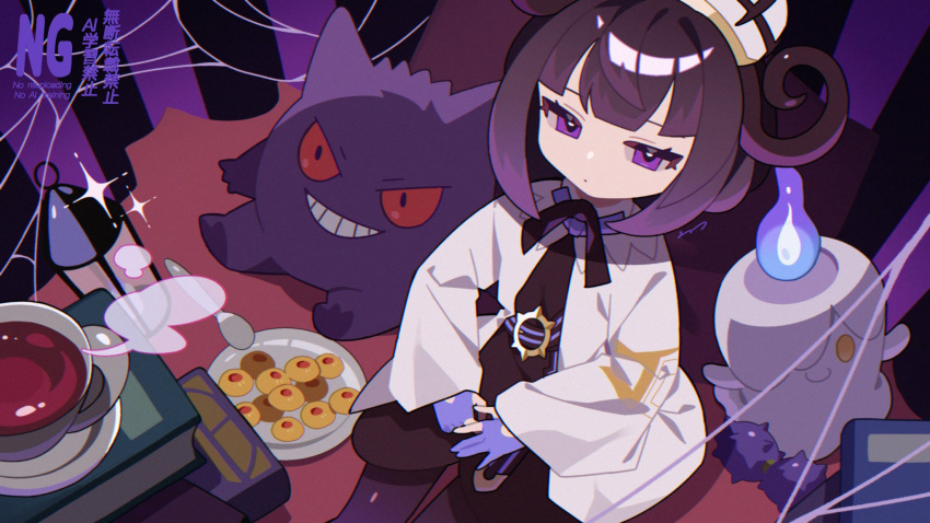 1girl, ame_akira, belt, belt_buckle, berry_(pokemon), black_dress, black_hair, black_pantyhose