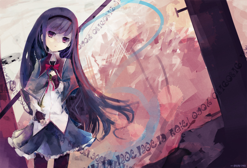akemi_homura, black_hair, ebra-hem, ebra_hem, hairband, long_hair, madoka_runes, magical_girl