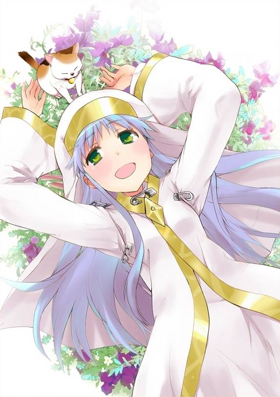 cape, cat, chuya_kogino, flower_field, flowers_field, garden, green_eyes, habit
