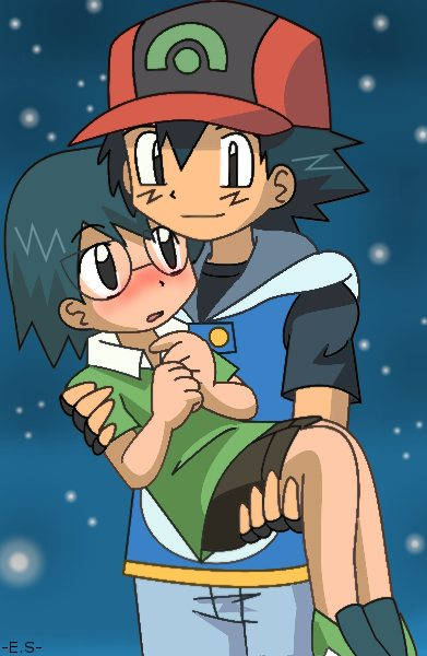2boys, ash_ketchum, baseball_cap, black_hair, blush, carrying, carrying_person, endless-rainfall