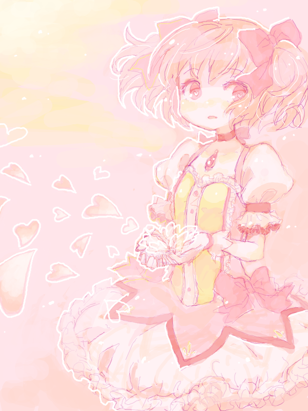 drawr, dress, frills, gloves, heart, itsuki_(otsugei), kaname_madoka, magical_girl