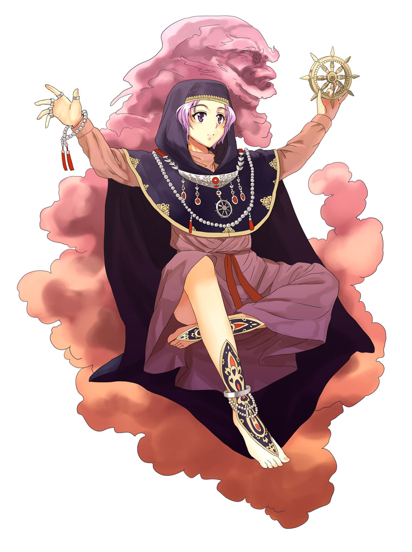 alternate_costume, anklet, barefoot, barefoot_sandals, bracelet, cape, embellished_costume, feet