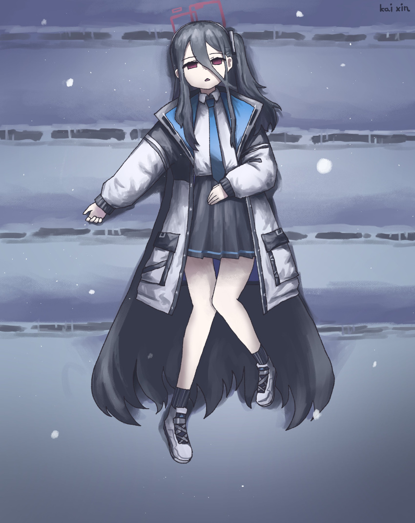 1girl, absurdly_long_hair, absurdres, artist_name, black_hair, black_skirt, blade_runner_(series), blade_runner_2049