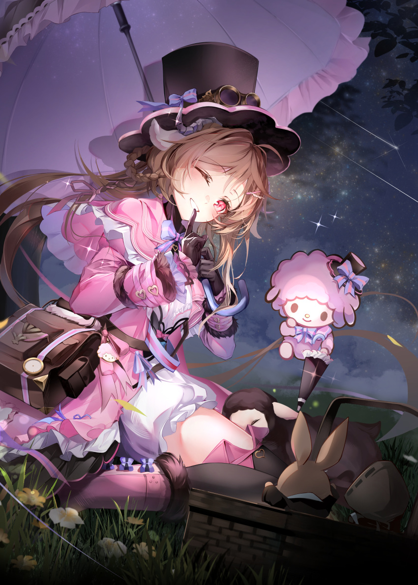 2girls, absurdres, animal_ears, ankle_boots, arknights, baby_animal, bag, basket