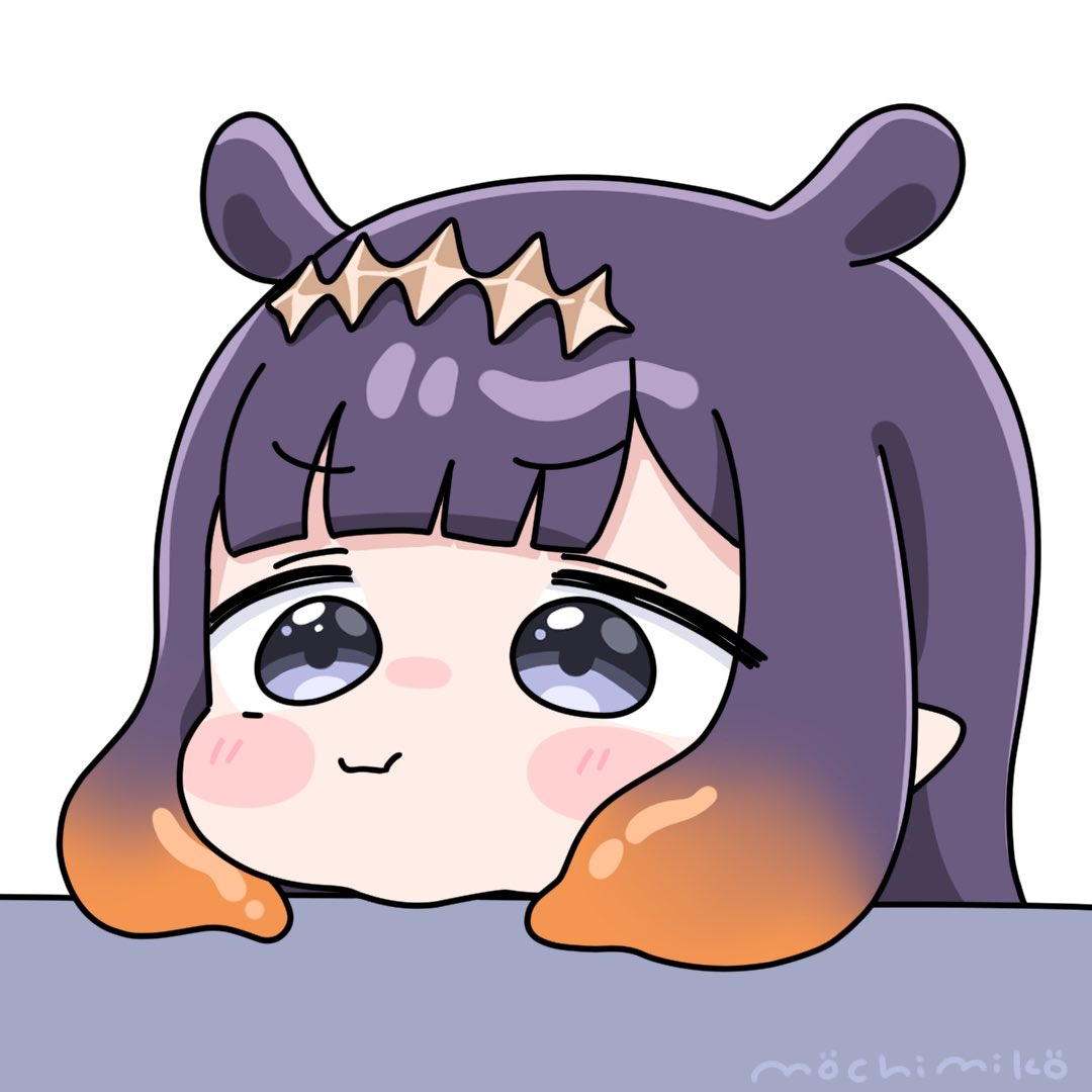 1girl, :t, blue_eyes, blush_stickers, brown_hair, chibi, closed_mouth, commentary_request