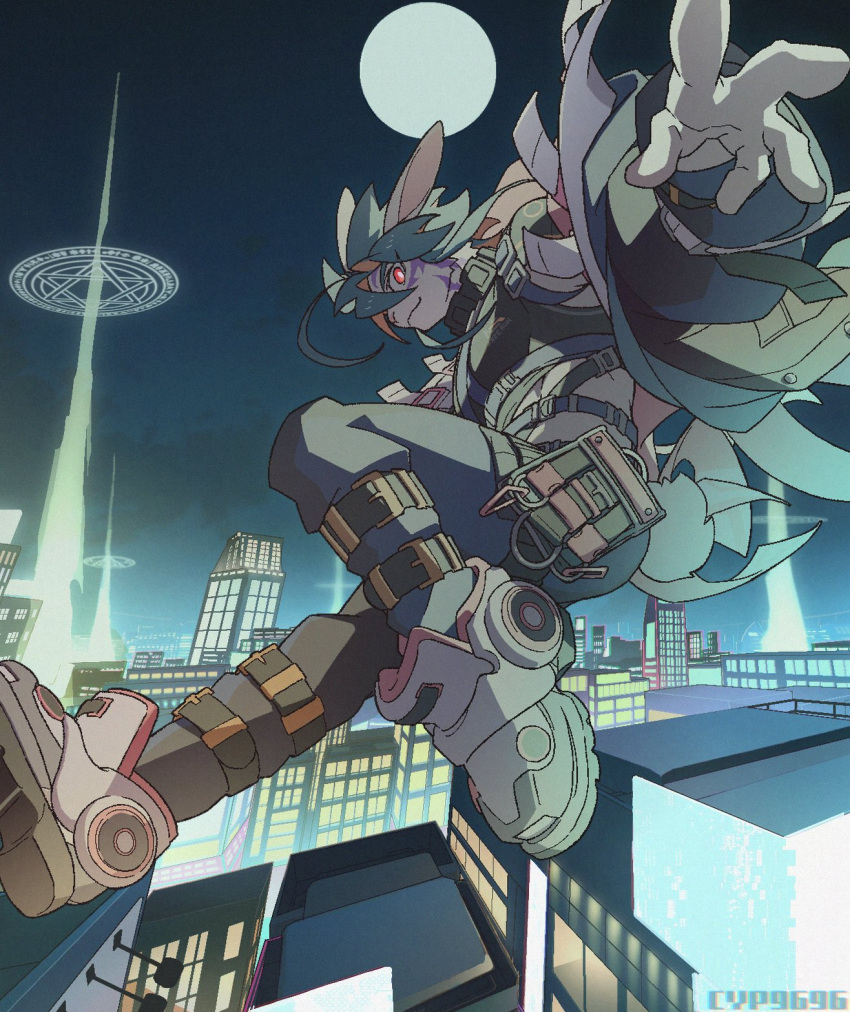 1boy, ahoge, ankle_belt, closed_mouth, commentary, cyp1a2, furry, furry_male