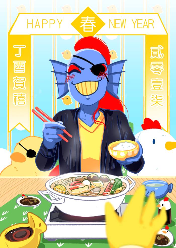2017, 2d, 2girls, alphys, alternate_costume, anthro, aqua_background, black_cardigan