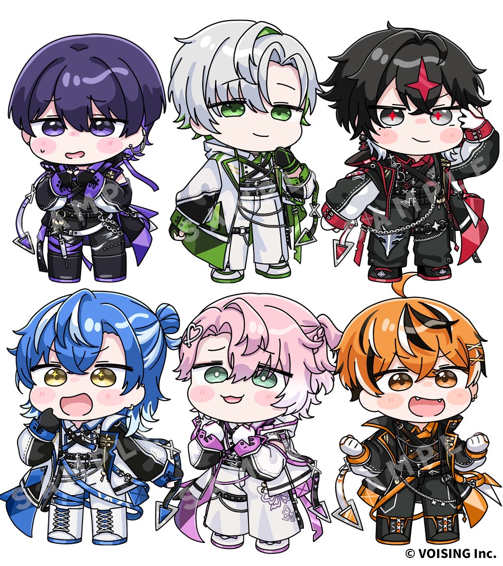6+boys, amayume_remu, arkhe, arm_up, black_boots, black_gloves, black_hair, black_jacket