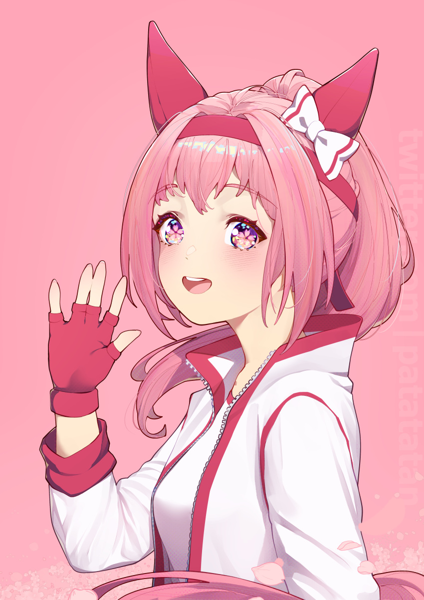 1girl, absurdres, animal_ears, blush, bow, breasts, ear_bow, ear_covers