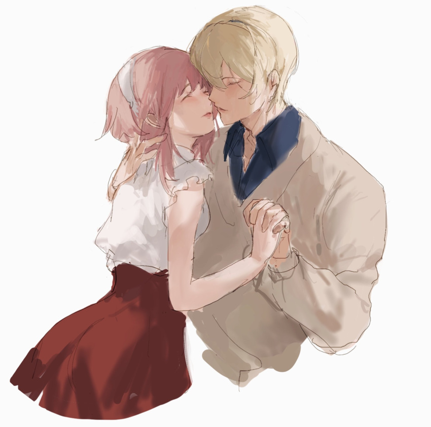 1boy, 1girl, alternate_costume, blonde_hair, brinaa_sama, closed_eyes, couple, fire_emblem