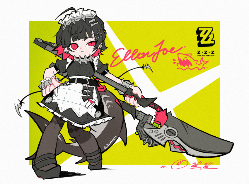 1girl, ahoge, autis_tic, belt, black_bow, black_hair, black_pantyhose, black_shoes