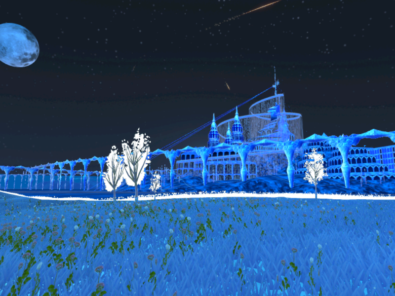 building, castle, grass, marble_phantasm, millennium_castle_(tsukihime), moon, night, night_sky