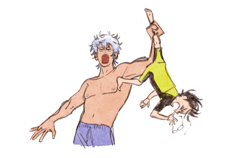 >_<, 0000alisa, 2boys, black_hair, carrying, carrying_person, commentary, english_commentary
