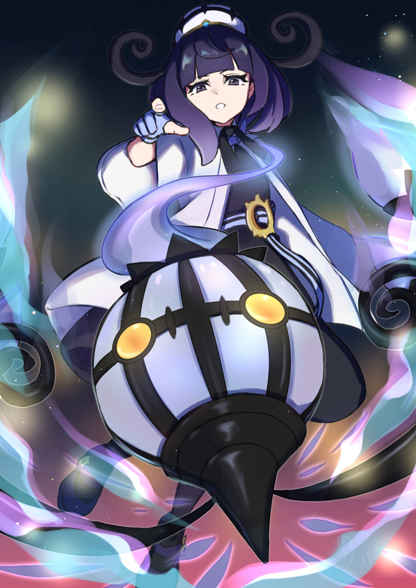 1girl, absurdres, asakura_riri, belt, belt_buckle, black_dress, bob_cut, buckle