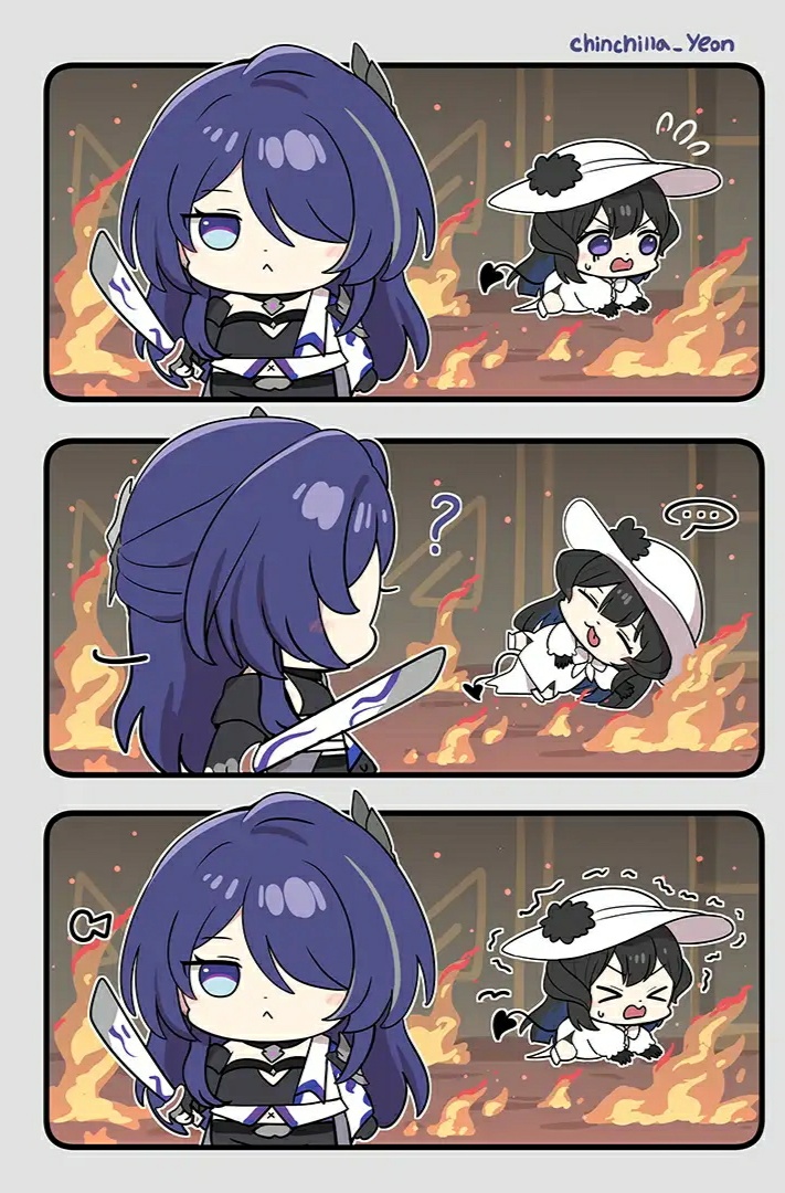 acheron_(honkai:_star_rail), burning, constance_(honkai:_star_rail), honkai:_star_rail, honkai_(series), katana, long_hair, multiple_girls
