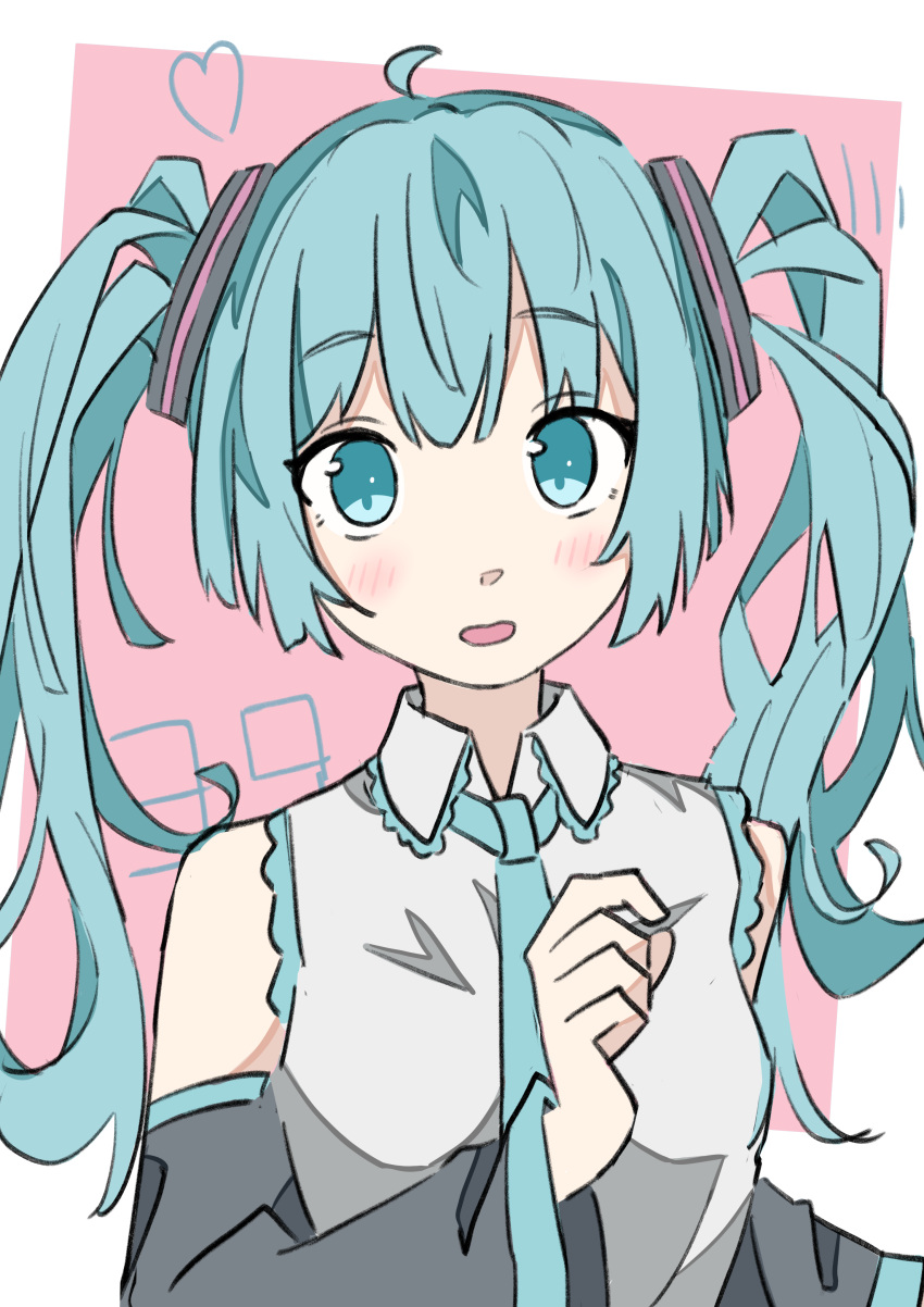 1girl, 39, absurdres, aqua_eyes, aqua_hair, aqua_necktie, auhuheben17, border