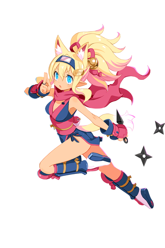 1girl, animal_ear_fluff, animal_ears, bell, blonde_hair, disgaea, disgaea_rpg, dog_ears