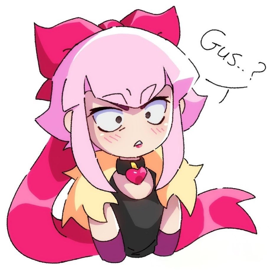 1girl, annabird2520, blush, bow, brawl_stars, choker, english_text, heart