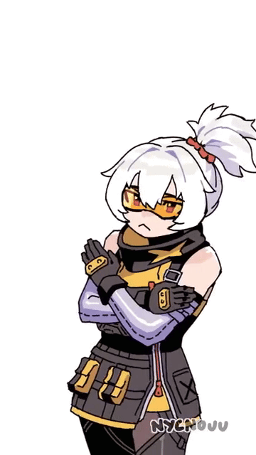 1girl, animated_gif, goggles, medium_hair, nycnouu, soldier_11_(zenless_zone_zero), zenless_zone_zero