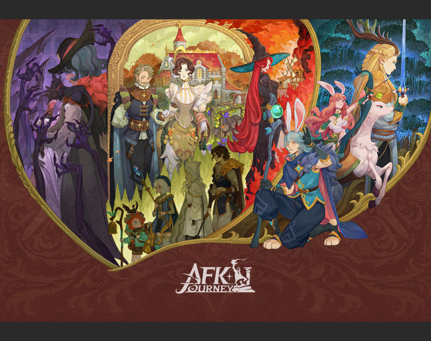 5boys, 6+girls, absurdres, afk_(series), afk_journey, aiming, animal_ears, animal_feet