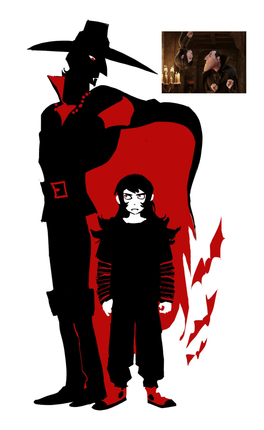 2boys, abaddon_(haunted_hotel), abaddon_(human)_(haunted_hotel), boots, cape, chinese_commentary, coat, collared_cape