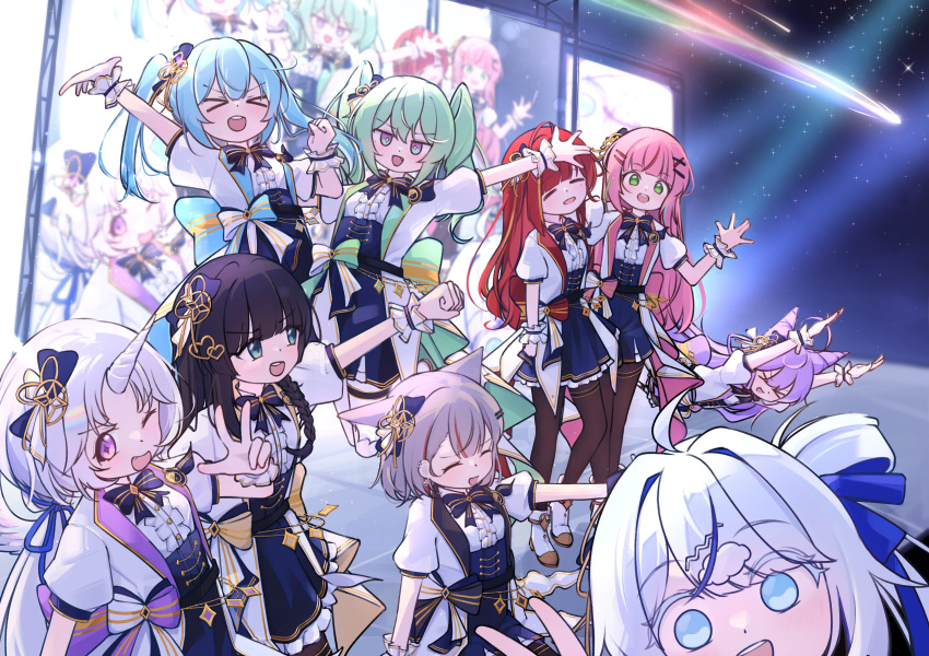 >_<, 6+girls, absurdres, akane_lize, animal_ear_fluff, animal_ears, aokumo_rin, arahashi_tabi