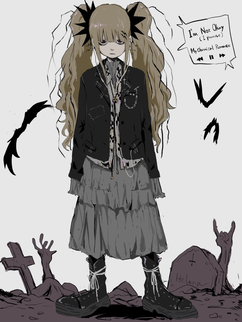 1girl, \n/, bat_(animal), black_boots, black_jacket, blazer, blunt_bangs, boots