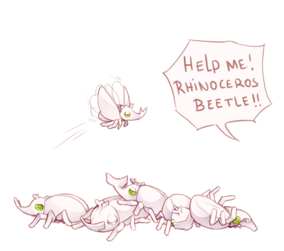 !, !!, 6+others, beetle, beetle_05_(toaru), bug, closed_eyes, commentary