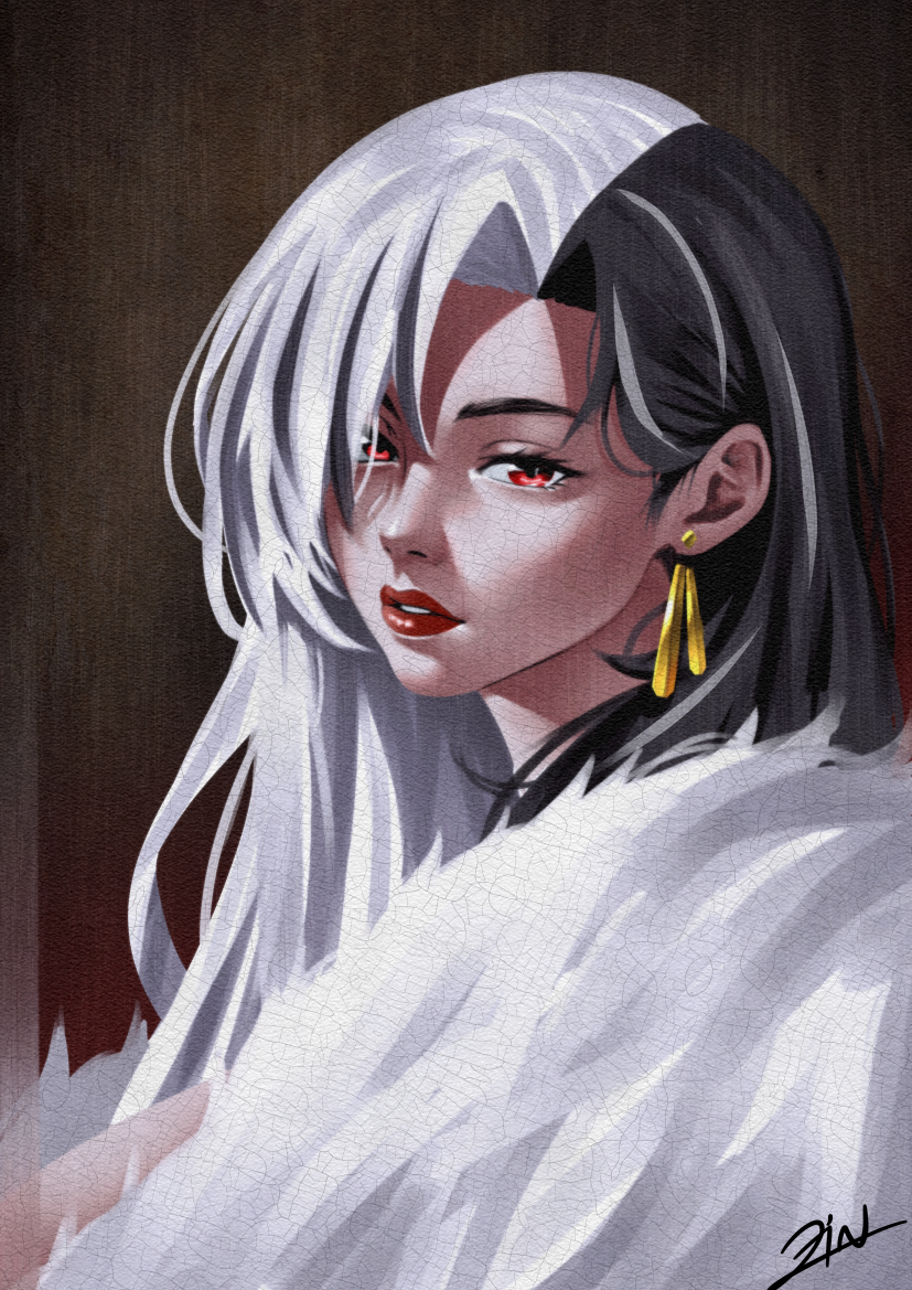 1girl, black_hair, coat, earrings, fur_coat, goddess_of_victory:_nikke, jewelry, long_hair