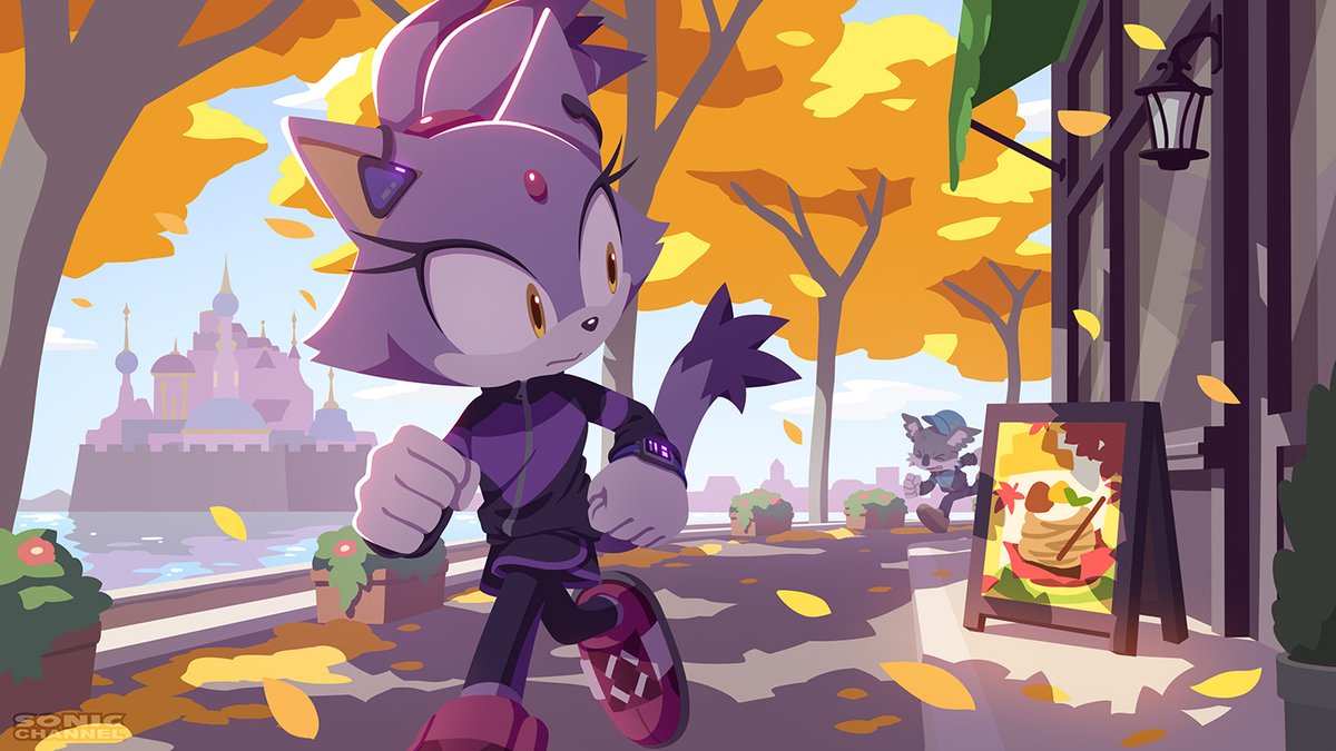 1boy, 1girl, animal_ears, blaze_the_cat, castle, cat_ears, cat_girl, cat_tail