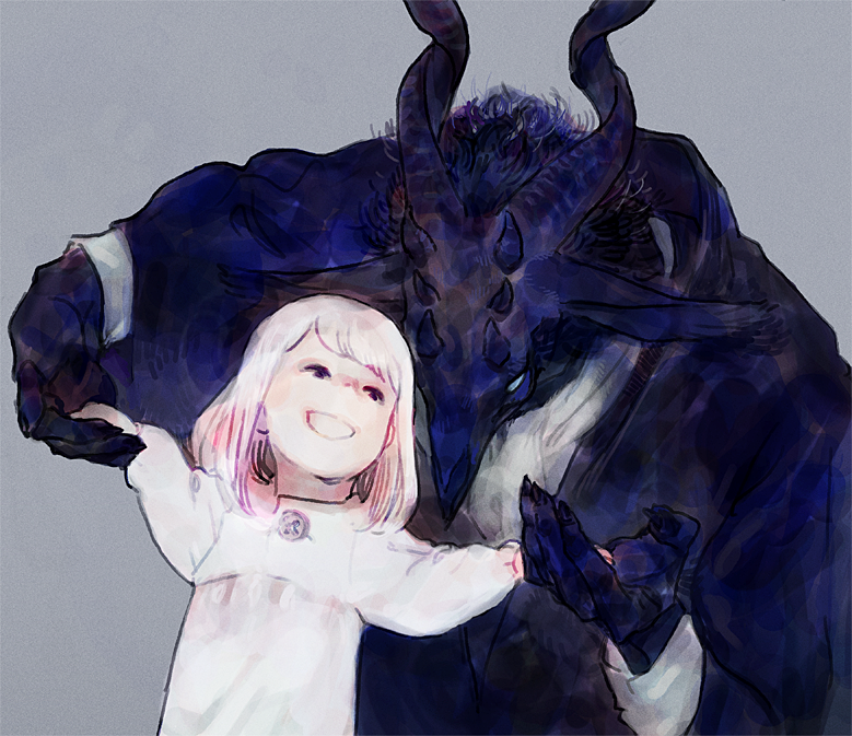 1boy, 1girl, blue_eyes, blue_fur, body_fur, child, claws, coat